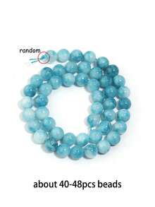 1strand Blue Larimar Natural Round Loose Spacer Stone Beads For Lovers For Jewelry Making Diy Necklace Bracelet Accessories 6 8 10mm - Lake Blue - View 12