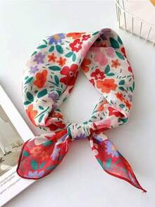 1pc Bandana New Fashion Printed Ditsy Floral Pattern Square Scarf Head Accessory Bag Charm - Multicolor - View 4