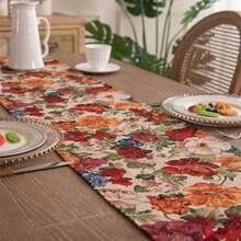 Wedding Table Runner, Tassel Table Runner, Rectangular Polyester Table Runner, Farmhouse Country Style Table Decor, Thanksgiving And Seasonal Party, Colorful Vintage Floral Pattern, Perfect Table Decor For Indoor And Outdoor Gatherings - Multiple Styles - View 3