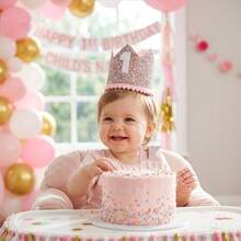 1-6 數字彩虹亮片生日皇冠 可調節毛氈生日帽 嬰兒頭飾 適合生日派對 裝扮 拍照道具 - 彩色 - 查看 8