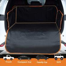 1 buah Alas Bagasi Mobil Tahan Air untuk Hewan Peliharaan - Dapat Dicuci dengan Mesin, Perlindungan Anti Debu, dengan Lis Oranye, Cocok untuk Kucing dan Anjing, Hitam, Bahan Mudah Dibersihkan untuk Perawatan Interior Kendaraan - Alas hewan peliharaan di dalam mobil - View 9