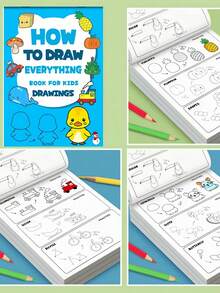 How To Draw Everything: Beginner's Sketching Practice Book, Covering Various Themes Such As Animals, Fruits, Vehicles And Everyday Items. Step-By-Step Drawing Exercises, Inspiring Creativity And Enjoying The Leisurely Beauty Of Artistic Practice. - Multicolor - View 4