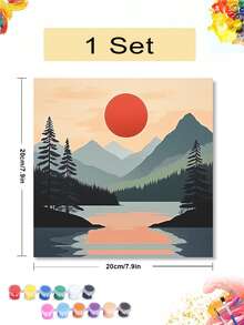 1pc/4pcs Beach Sunrise Sunset Theme DIY Digital Oil Painting Handmade, Adult Home Decor Holiday Gift - 20x20 - View 9