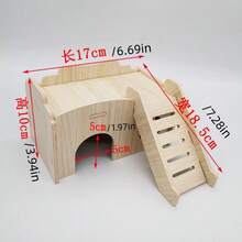 1pc Hamster Swing Seesaw Small House Solid Wood Hamster Bed Golden Hamster Small Villa Toy Supplies DIY Hamster Accessories Wooden Gerbil Hiding House And Canary Seesaw Pet Exercise Toy Set, Hamster Supplies, Hamster Cage Accessories, Room Decor, Home Decor, Pet Supplies, Cat Supplies, Halloween, Christmas, Autumn Decor, Pumpkin, Home Decor, Halloween Decor - Multicolor - View 7