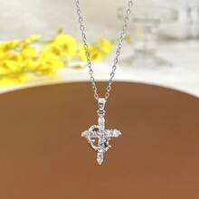 1PC Gold/Silver Color Optional Small Crown Cross Fine Chain Necklace, Waterproof Non-Fading Choker, Suitable For Tropical Vacation, Beach Outing, Mature Style, Date Look, Christmas Eve / Friendship Gift / Birthday Present, Unisex Versatile Jewelry - Multicolor - View 2