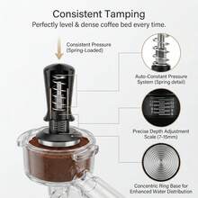 5pcs 51/53/58mm Espresso Accessories Set: Espresso Tamper, WDT Tool, Coffee Distributor, Puck Screen And Dosing Funnel, Suitable For 51mm Coffee Machine And Portafilter - Black - View 3