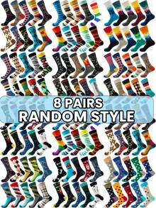 1/5/8/15/20/40 Pairs Unisex Mid-Calf Socks, Random Color, Fun & Novel, Comfortable & Breathable, Suitable For Party Gifts And Daily Wear - Multicolor - View 14