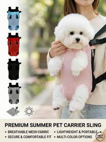 PETSIN 宠物背包，透气网眼狗/猫背包，适合中小型宠物，便携式户外旅行包 - 彩色 - 查看 8