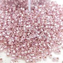 500 pezzi, 5g/confezione, perline di vetro semiseed da 2mm con tinta iridescente discreta, perline rotonde, perline a chicco di miglio, adatte per fai-da-te artigianale, realizzazione di braccialetti, anelli, regali per amici - Perline di semi GRB da 2 mm riempite d'argento, 15 colori in 18 colori - Visualizzare 10