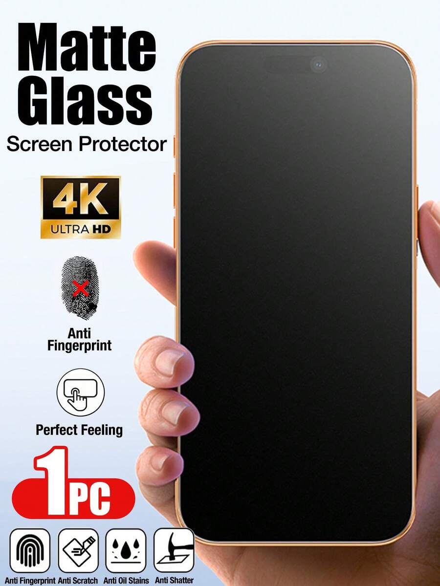 XINHONGYU 1片 17Pro Max 霧面螢幕保護貼 霧面鋼化玻璃 防眩光 防指紋 防刮耐磨 適合保護殼使用 無氣泡 適用於 iPhone 17 Air 16 Pro Max 6.9 吋 全系列 - 1pc - 查看 1