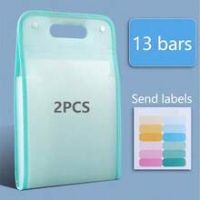13-Pocket A4 Handheld Foldable File Folder, Transparent Vertical Expanding Document Organizer With Handle, Suitable For School And Office File/Paper Storage - Multicolor - View 21