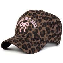 1pc Women's Bow & Leopard Print Embroidered Baseball Cap, Street Fashion Casual Hat For Spring/Autumn Outdoor, Travel, Beach - Multicolor - View 8
