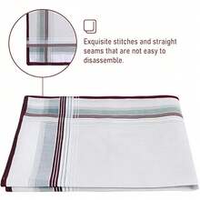 Set Sapu Tangan Kotak-kotak Klasik 12 Buah, Sapu Tangan Saku Pria, Lembut dari Katun Murni, Sapu Tangan Unisex - MultiWarna - View 5