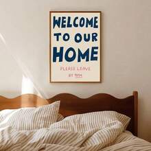 "Welcome Home" Wall Decor, "Please Leave By 9 PM" Printed Poster, Welcome Poster, Hallway Decorative Painting, Hand-Drawn Print, Hallway Decorative Poster, Funny Print - 777 - View 11