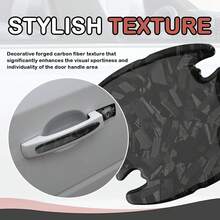 Purthog 8PCS 3D Carbon Fiber Car Door Handle Protector,Forging Pattern Car Door Handle Scratch Protector As Cars Decorations,Stylish &Amp; Personalized Doors Handles Protectors For Vehicles (Black) - White - View 6