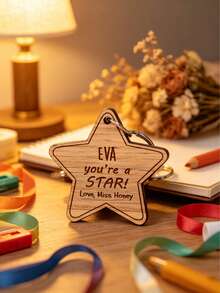 1/2/3pcs Customized Keychain With Metal Key Ring-Teacher Pupil Gift,Laser Engraved Name Text Logo,Teacher Appreciation, Coworker Farewell,Family Member Keychain,Gift For Student,Back To School - Multicolor - View 2