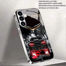 Tunnel Light And Shadow Black Coupe Gold-Rimmed Mirror Phone Case, Suitable For Daily Use During Commuting And Car Enthusiast Gatherings. Features Raised Lens Protection To Prevent Scratches, Soft Edges For Shock Absorption And Drop Protection, And A Glossy Glass Surface That Resists Fingerprints And Is Easy To Clean. Ideal For  Car Enthusiasts And Racing Fans. The High-Definition Realistic - Gambar 1 Buah - View 5