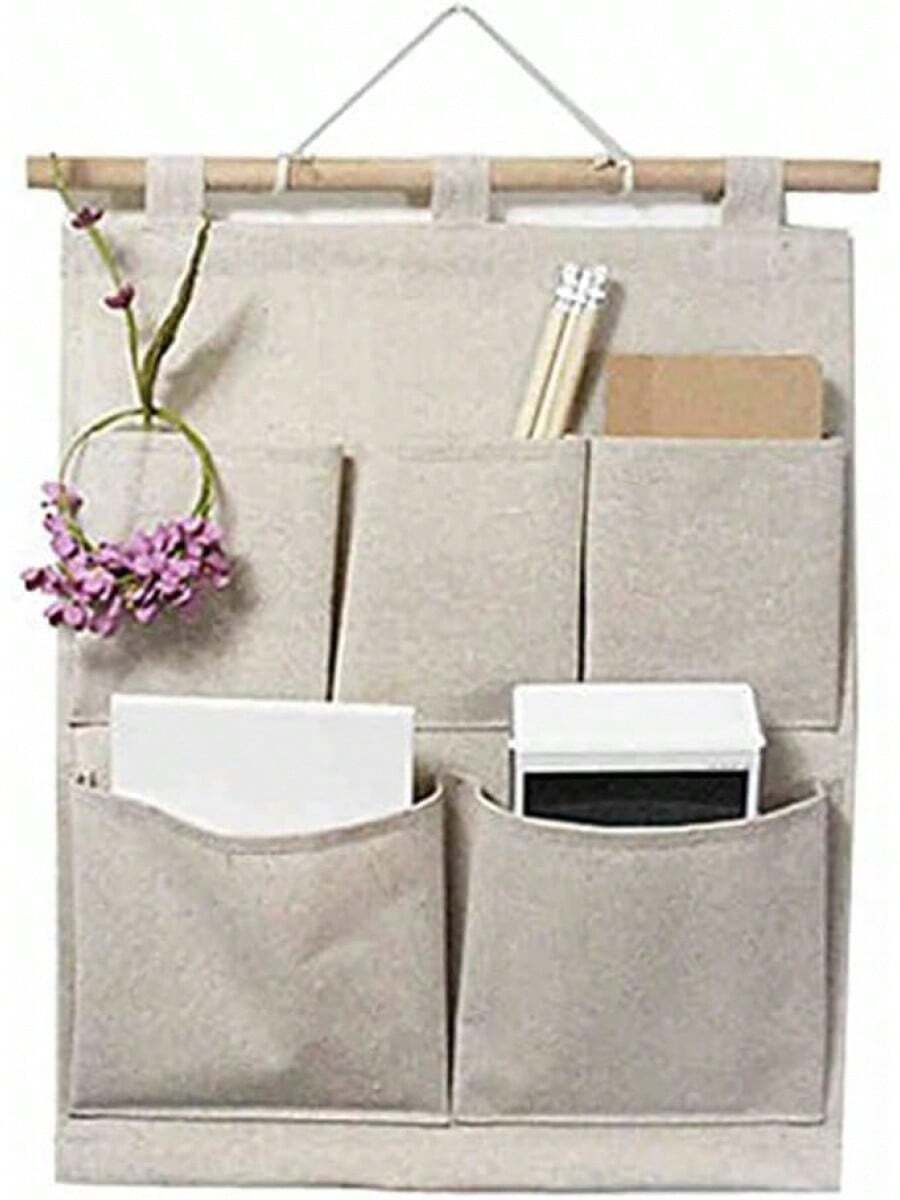 KINGREE Bolsillos de almacenamiento para colgar sobre la puerta, organizador colgante para clóset, puerta o pared, 5 Pockets-Nature, 1 - 5 bolsillos - Naturaleza - Ver 1