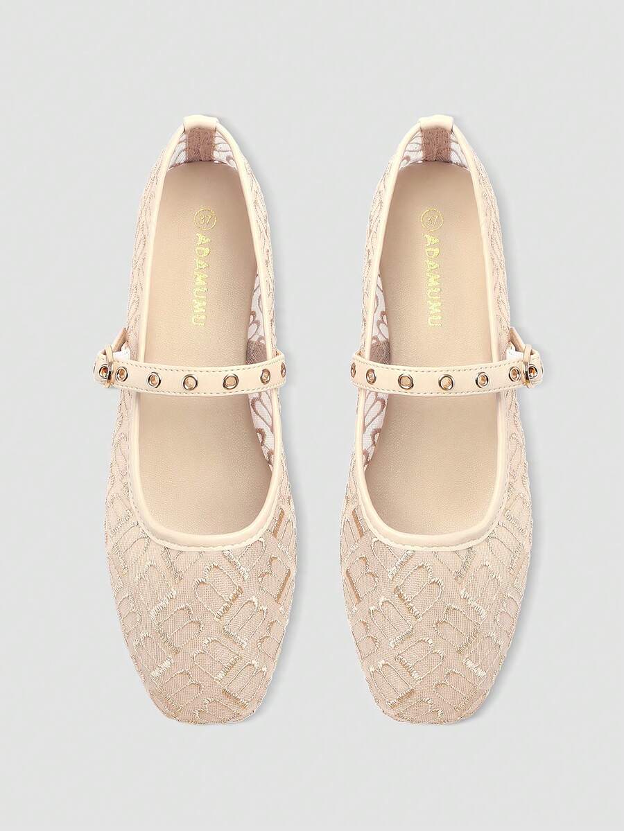 ADAMUMU Spring/Summer New Women's Premium Fashion Comfortable Sequin Flat Shoes, Suitable For Daily And Party Wear, Holiday Spring - Champagne - View 1