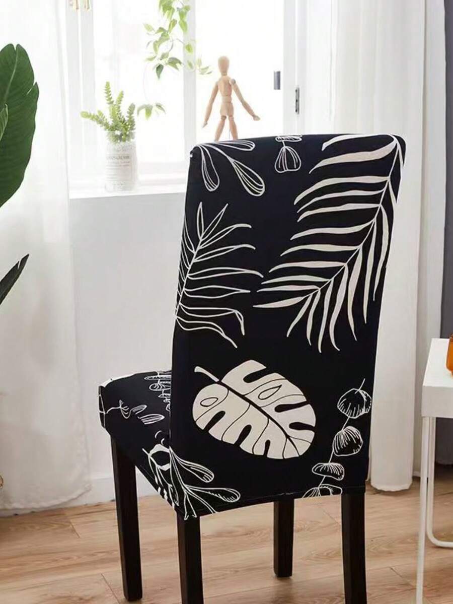 Elastic Chair Cover - Polyester Fiber Chair Cover - Hotel-Use Household Chair Cover - Black - View 1