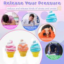 1 Stück weiches Eiscreme-Squishy-Spielzeug, langsam zurückfederndes Jelly-Stressabbau-Drückspielzeug, Angstlinderndes Fidget-Spielzeug für Kinder und Erwachsene, perfekt für Büro, Klassenzimmer, Reisen, Partygeschenke & Geschenke - Verschiedenfarbig - Übersicht 2