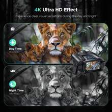 4K Night Vision Binoculars-Supporting Illumination, Fill Light, And Signal Transmission To Aid In Camping And Hunting; Features A Large 3-Inch Screen And 8x Digital Zoom; Includes 64GB Of Built-In Storage For Saving Photos, Maps, And Videos. - 黑色 - 查看 5