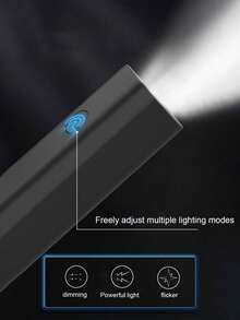 1 pièce Mini lampe de poche rechargeable, matériau ABS, puissance 0,5W, 5 couleurs disponibles, charge portable, extérieur, faisceau lumineux, voyage, (fourni aléatoirement avec port de charge Micro USB ou Type-C) - A - Voir 4