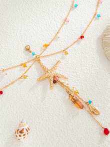 European And American Cross-Border Colorful Tassel Vacation Bikini Accessory Exotic Ins Starfish Shell Pendant Body Chain For Women - Multicolor - View 4