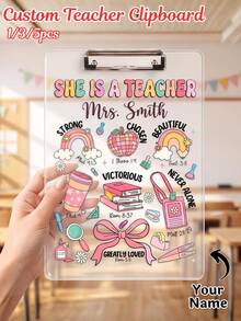 Tableaux d'écriture décoratifs en acrylique transparent personnalisables, cadeau parfait pour les enseignants, convient pour les bureaux de classe, la rentrée scolaire et les fournitures de bureau de classe. Disponible en sets de une pièce, trois pièces et cinq pièces. - Multicolore - Voir 1