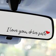 I Love You. Driving Rearview Mirror Decal | Car Rearview Mirror Sticker, Driving Decal, Fun Car Vinyl Window Rearview Decal, Suitable For Both Men And Women - A - View 2