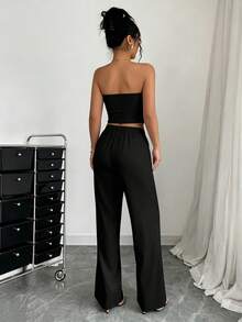 KKMALL Conjunto informal de 2 piezas: pantalón largo tipo chaleco - Estrella negra - Ver 2