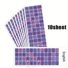 480 Stücke/10 Blatt bunte Tastaturaufkleber, Farbverlauf Tastenkappenaufkleber, bunte universelle englische Tastaturaufkleber, Computer Laptop Desktop englische Tastatur Buchstabenaufkleber, Farbverlauf Rosa Tastaturaufkleber, Farbverlauf Schwarz Tastaturaufkleber, Farbverlauf Lila Tastaturaufkleber, bunte Tastaturaufkleber - Karikatur - View 10