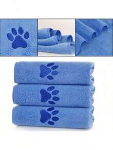 Super Absorbent And Quick-Drying Pet Towel, Made Of Microfiber, Suitable For Pet Bathing And Dog Grooming, With Embroidered Patterns. - Multicolor - View 4
