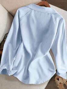 SuriyaCove Camisa de algodón de manga larga con bordado para uso diario casual de mujer - Albaricoque - Ver 3