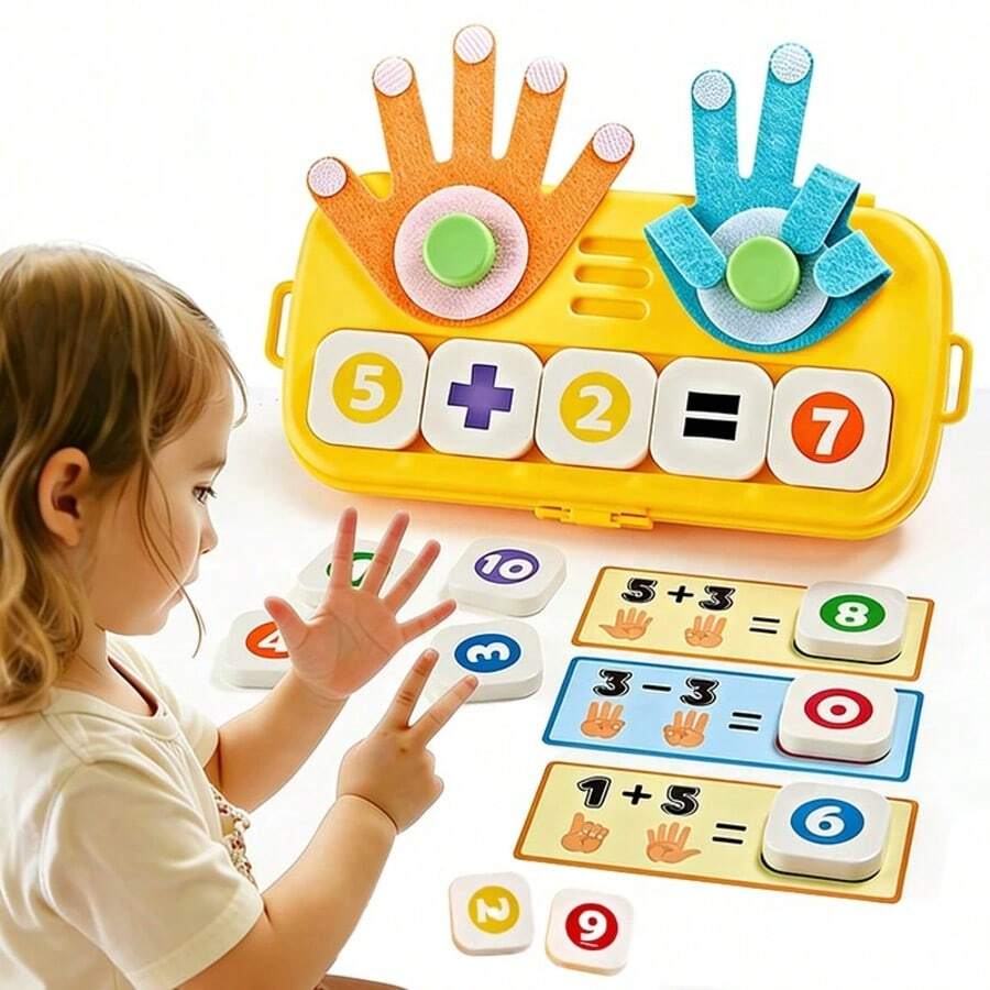 Fun Early Education Finger Counting Learning Toy - Interactive Fur Felt Finger Counting Hand - Helps Children Intuitively Understand Addition And Subtraction, Making Math An Interesting And Educational Game. - Multicolor - View 1