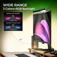 USB RGB Screen Light Bar, Curved Screen Compatible Monitor Hanging Lamp, Dimmable Eye-Care LED Desk Light For Gaming Working Studying Reading Office Computer Lighting - one-size - View 11