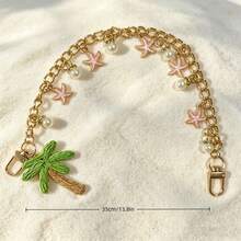 Starfish & Pearl Bag Chain Extender, Handmade Coconut Tree Pendant, Pearl Handle Extender Chain For Handbags & Purses - Multicolor - View 6