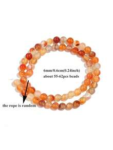 1 Strand Orange Sunstone Beads 4/6/8/10mm Round Gemstone Beads Suitable For Jewelry Making DIY Bracelet Necklace Accessories. - Orange - View 13