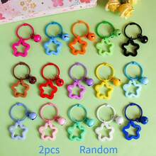 2/4/6 Mixed Color Star Bell Keychain, DIY Cute Candy Color Bag, Keychain Accessories Pendant, Handmade Perler Bead Accessories, Multiple Colors Available - View 10