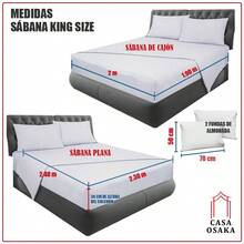 King Size Sheet Set With A Soft Cotton Feel | Perfect For Spring Gifts. - 藍白色 - 查看 2