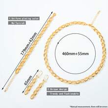 Dubai Zirkonia Wassertropfen Schmuckset 21k vergoldet Italienische Mode geometrische Halskette Armband Ohrringe Arabische Frauen Hochzeit Party Schmuck - Zirkonia-Set - Übersicht 20