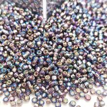 500 pezzi, 5g/confezione, perline di vetro semiseed da 2mm con tinta iridescente discreta, perline rotonde, perline a chicco di miglio, adatte per fai-da-te artigianale, realizzazione di braccialetti, anelli, regali per amici - Perline di semi GRB da 2 mm riempite d'argento, 15 colori in 18 colori - Visualizzare 29