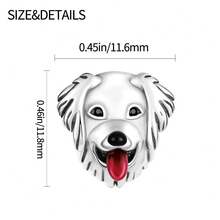 1pc Vintage Country Style S925 Sterling Silver Low-Allergenic Golden Retriever Pet Pig Snail Alarm Clock Wooden Horse Beaded Charm, Suitable For Original Bracelet, Women's DIY Jewelry Making, Birthday Gift - Multicolor - View 7