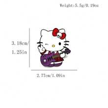 1 pieza Insignia de metal con diseño de gato de dibujos animados lindo y dulce, broche de aleación, accesorio para bolso, pin - Multicolor - View 3