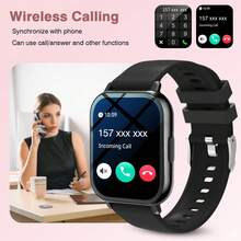 New Smart Watch, 1.81-Inch Multi-Function, Supports Wireless Calling/Music, Message Notification, Pedometer, Sedentary Reminder. Unisex, Compatible With Android And IOS Systems. Perfect As A Gift. - 查看 8