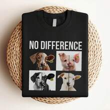 Women T-Shirt Print Vegan Tee Shirt Unisex Activism Tee-Shirt Dog Calf Pig Sheep No Difference Tshirt Veganism Activist Animal Liberation T-Shirt Gift - Black - View 3