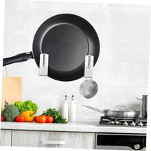 OUNONA 2 Series Organizador Olla Inoxidable Pared Soporte De Perforaciones Gancho Toallas Y Abrigos Almacenamiento Y Estilizado 4 Piezas*2 - 2 - Ver 5