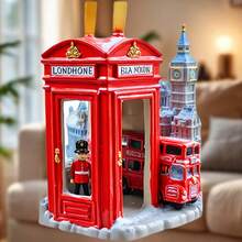London Red Telephone Booth Winter Cottage Royal Guard & Big Ben Magnet, Soft Snowflakes Falling On Every Homecoming Call, Suitable For All Metal Surfaces In Your Home - I - View 1
