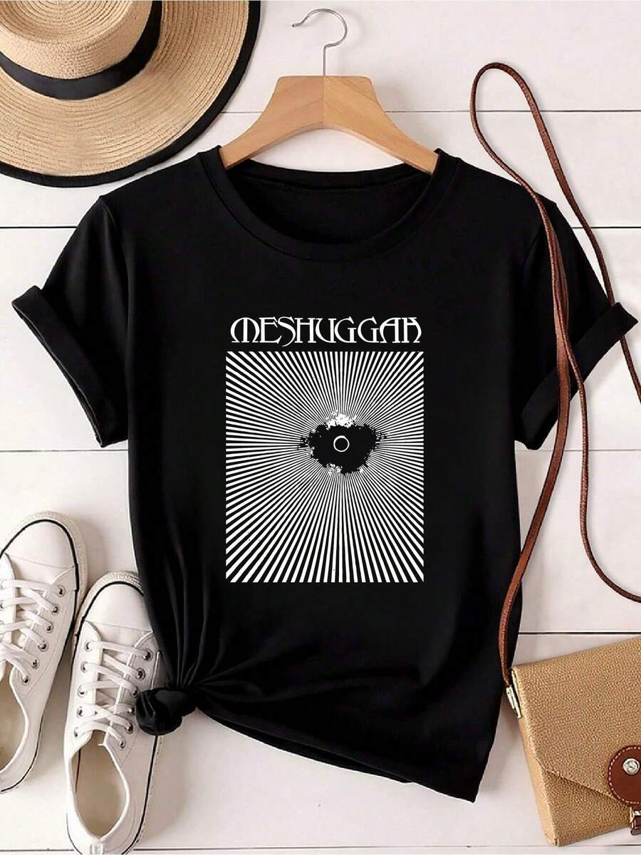 Damen T-Shirt mit Vintage-Druck MESHUGGAH 1989 Tour Baumwolle Schwarz Alle Größen Herren Damen Shirt AP562 - Schwarz - Übersicht 1
