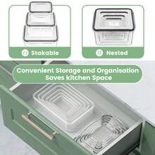 24Pcs Airtight Stackable Food Storage Containers Set, Proof Plastic Meal Prep Bento Lunch Box For Fridge Freezer Microwave Home Kitchen - 24-piece Set - View 7